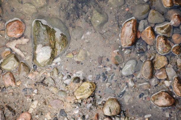 istock Rocks, stones or pebbles from above in water 2056310068