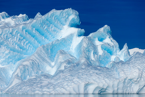 Icebergs take on all manner of interesting shapes and blue hues.