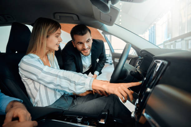 istock Car showroom. Buying, renting a car. 2056335190