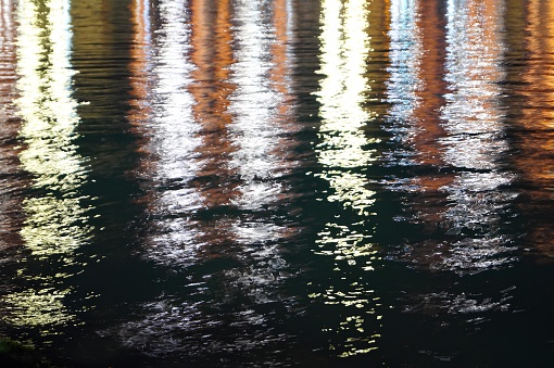 Reflections of lights on the water