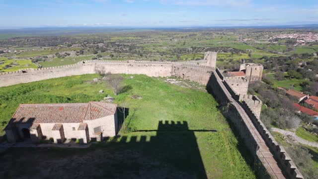 Panoramic view of the landscape seen from the top of the hills of the medieval city of Trujillo.