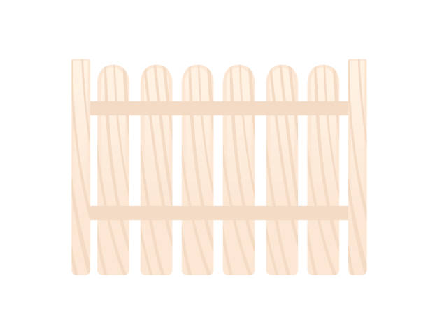 Wooden fence vector illustration isolated on white background Wooden fence vector illustration isolated on white background. cartoon of a pole fence designs stock illustrations