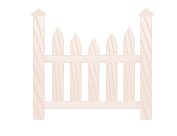 Wooden fence vector illustration isolated on white background Wooden fence vector illustration isolated on white background. cartoon of a pole fence designs stock illustrations