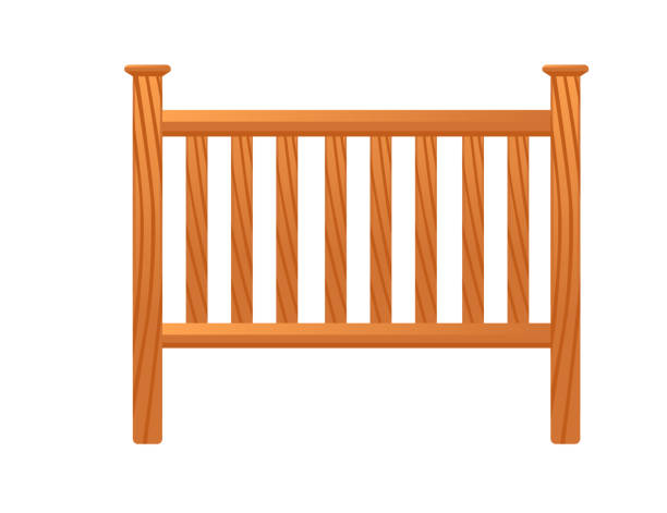 Wooden fence vector illustration isolated on white background Wooden fence vector illustration isolated on white background. cartoon of a pole fence designs stock illustrations