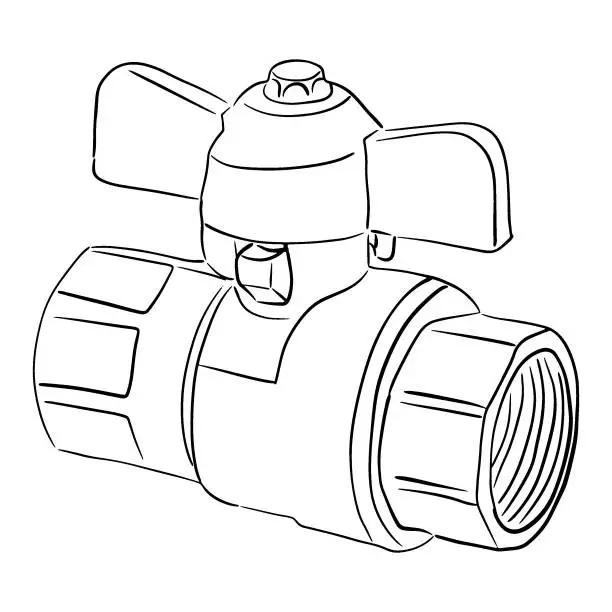 Vector illustration of Butterfly ball valve