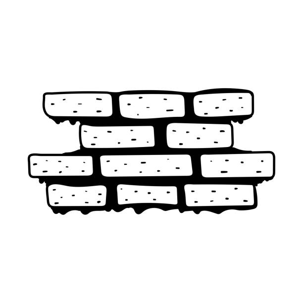 Brick wall vector icon - ilustração de arte em vetor