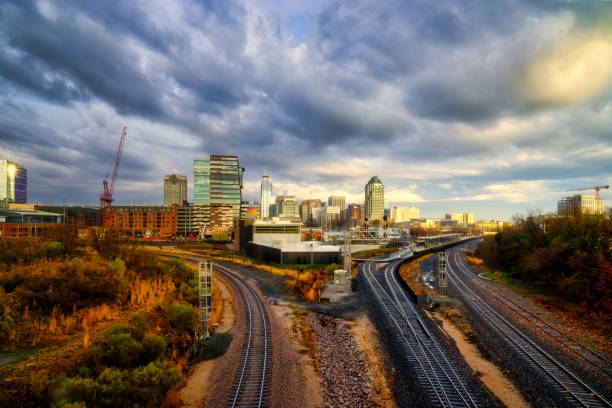 istock Contrasty Raleigh Railroad Skyline 2056476536