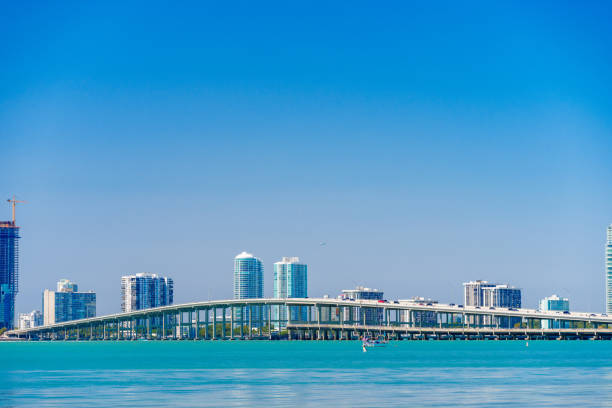 istock Stock image Brickell Miami waterfront scene with bridge and buil 2056535603