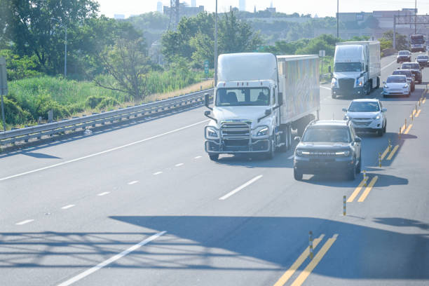 Trucks and cars traffic