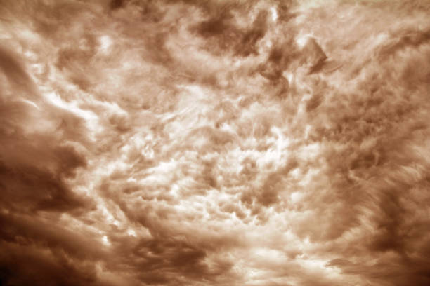 A fantastically beautiful cloudscape in peach color