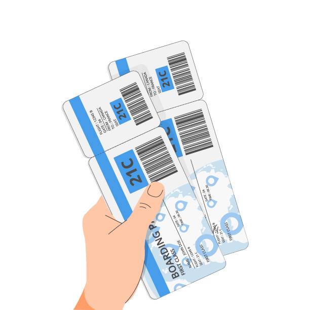 istock Two air flight tickets, boarding passes in hand. Tourist, passenger holding checkin papers for airline, airplane travel 2056619290