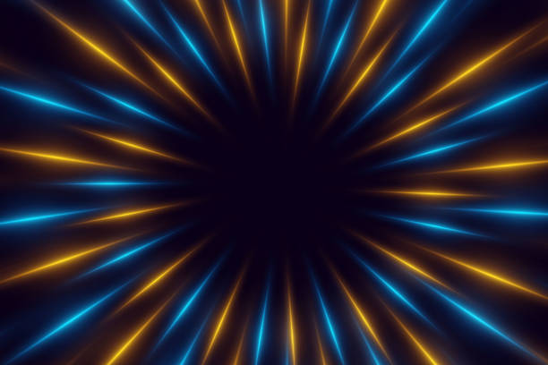 istock The effect of light and movement of neon lines. 2056678976