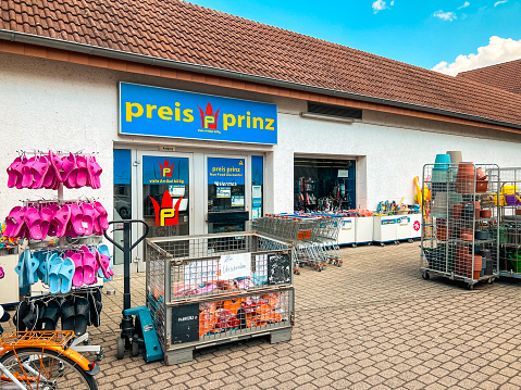Breisach, Germany, Europe, July 19, 2023, Preis Prinz Retail Chain Storefront. Preis Prinz is a family department store chain in Germany.