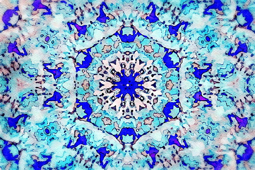 This is my digital Mandala image in a watercolour effect. Because sometimes you might want a more illustrative image for an organic look.