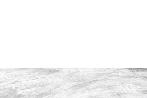Empty gray concrete floor isolated on white background