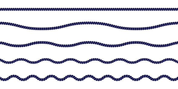 Wavy Thread Design Different Straight And Wavy Rope Borders Cord Thread Cable Twine Jute ...