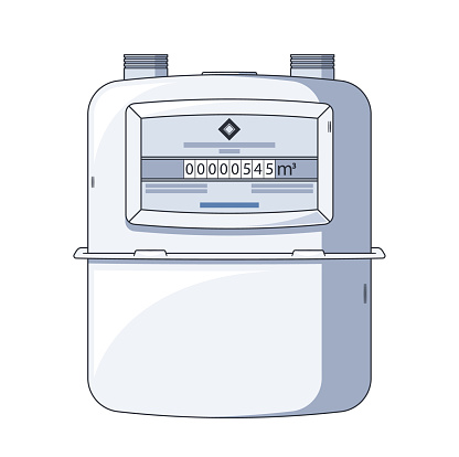 Communal Service Gas Meter Measures Gas Consumption For Multiple Households Or Units In A Shared Space, Promoting Efficiency And Fair Distribution Of Gas Usage. Cartoon Vector Illustration