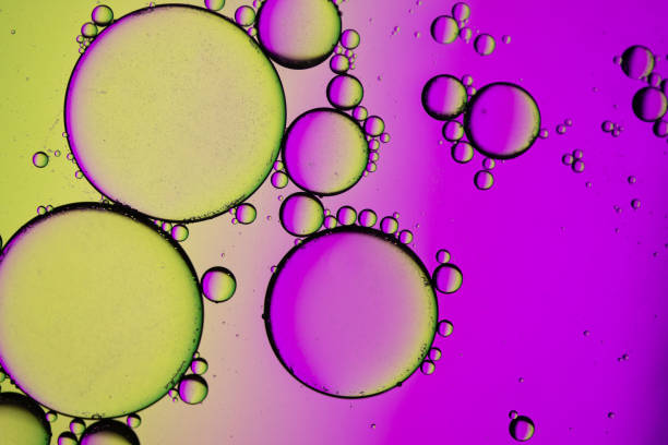 Abstract oil bubbles in water, colorful background