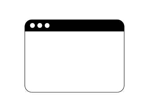 Vector illustration of a minimalist wireframe Internet browser with design elements.