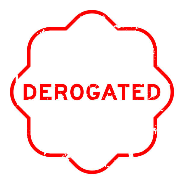 Grunge red derogated word rubber seal stamp on white background Grunge red derogated word rubber seal stamp on white background denigrate stock illustrations