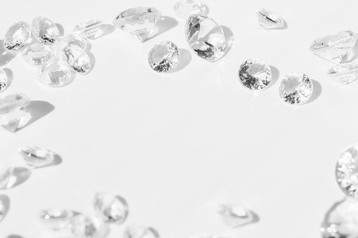 Crystal, transparency, glitter, background material, white background
