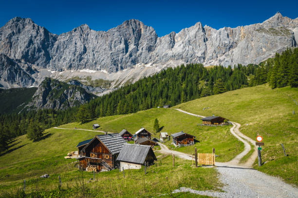 istock Cozy wooden chalets on the slope, Ramsau am Dachstein, Austria 2056892921