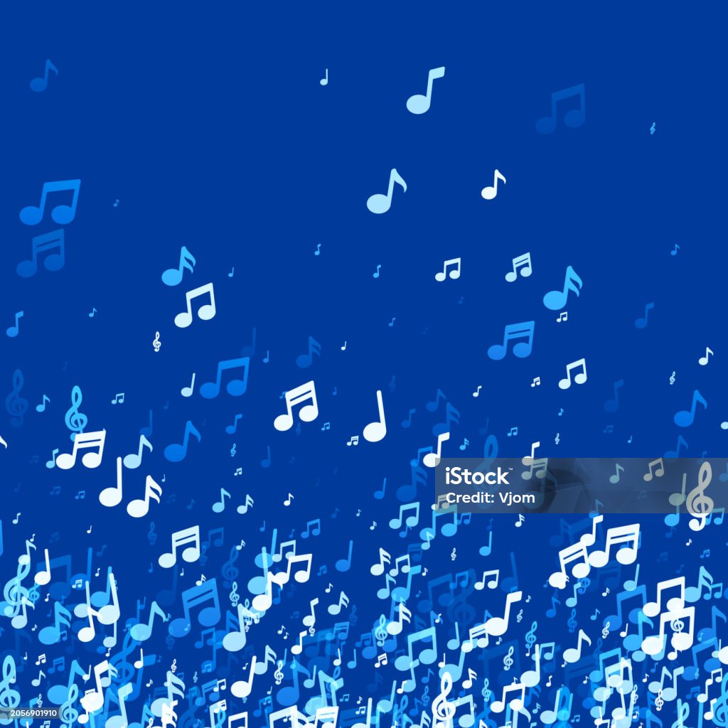 Blue Usical Notes Melodic Blue Music Notes Stock Illustration - Download Image Now ...