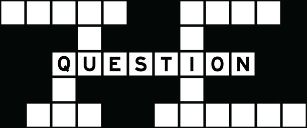 Alphabet letter in word question on crossword puzzle background Alphabet letter in word question on crossword puzzle background anonymous interview stock illustrations