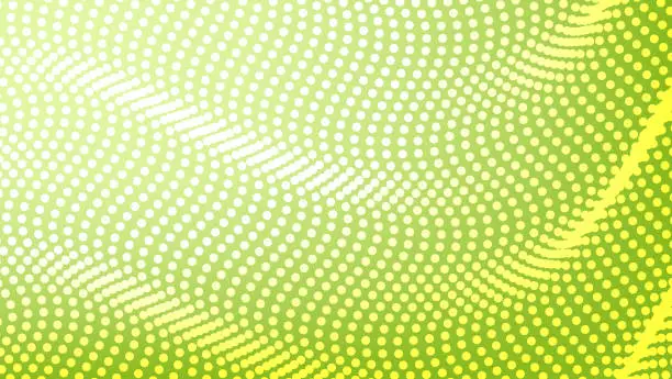 Vector illustration of abstract green background with flow dots pattern