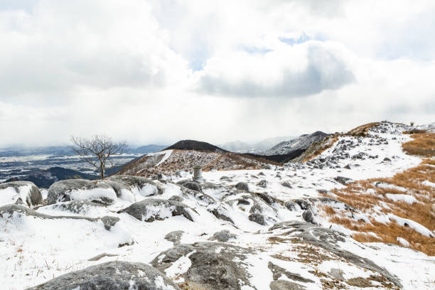istock Hiraodai in a snowy landscape 2056967743