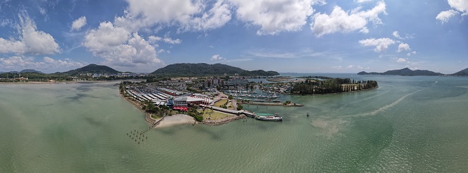 Aerial view of the fish pond at Tai Sang Wai, Hong kong