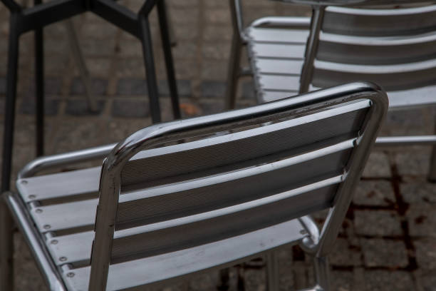 istock Metal chairs in an outdoor cafe 2057026897