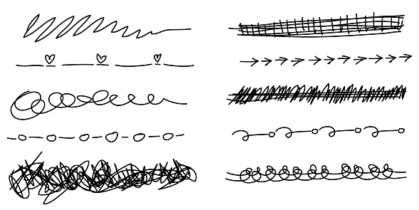 Border Swashes Hand Drawn Set Of Border Underline Curly Swishes Swashes Swoops Swirl ...
