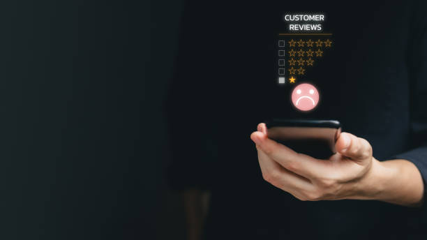 istock Customer Experience dissatisfied Concept, Unhappy Businessman Client with Sadness Emotion Face on smartphone screen, Bad review, badservice dislike bad quality, low rating, social media not good. 2057141757