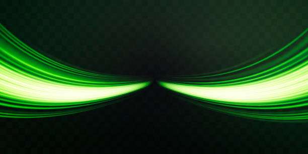 istock Radial speed rays, light neon flow, zoom in motion effect, green glow speed lines, colorful light trails, perspective stripes Abstract background, vector illustration 2057149590