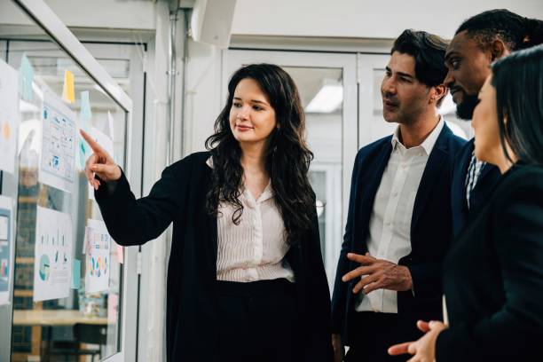 istock In a meeting setting, professionals creatively brainstorm and strategize on a transparent glass board. Teamwork, collaboration, and leadership are key to their success. 2057154781