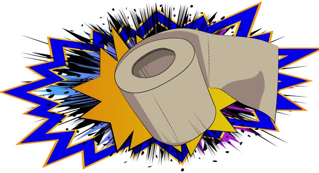Cartoon Toilet Paper, comic book Rolled Up Bathroom Accessory video.