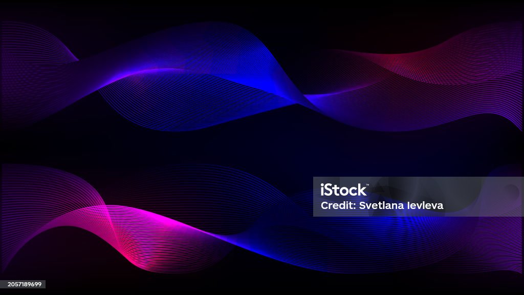 Pin5 Wave Backdrops Vector Abstract Light Wave Blue Pink Purple Neon Pattern Technology ...