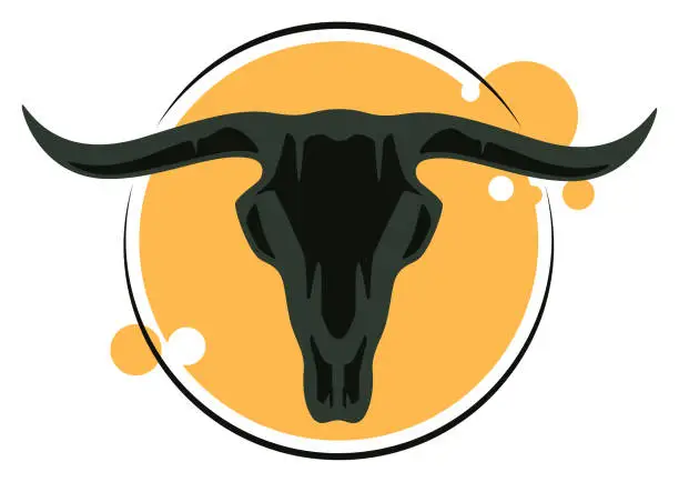 Vector illustration of bull skull