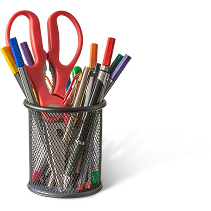 Realistic pen holder isolated on transparent background.fit element for scenes project.