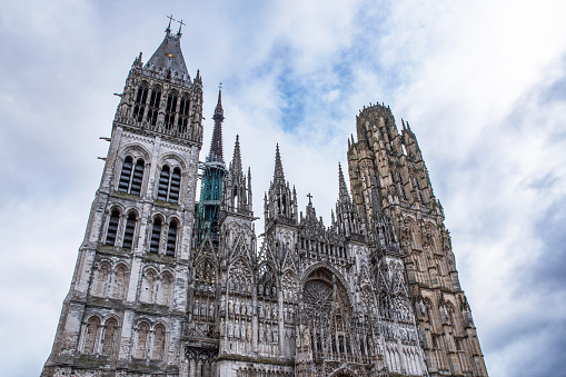Rouen Cathedral and its cloister in Normandy, France, exterior view
