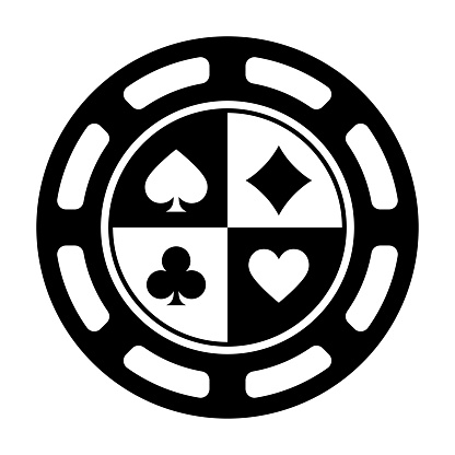 Vintage Circular Playing Poker Cards Chips for Gambling Sport Bet Illustration Design Vector