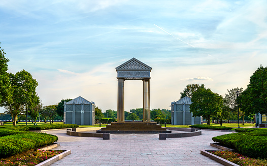 Confluence fountain at New Jersey Capitol in Trenton, United States