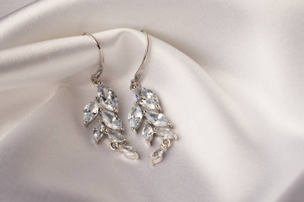 earring in gift box with ribbon
