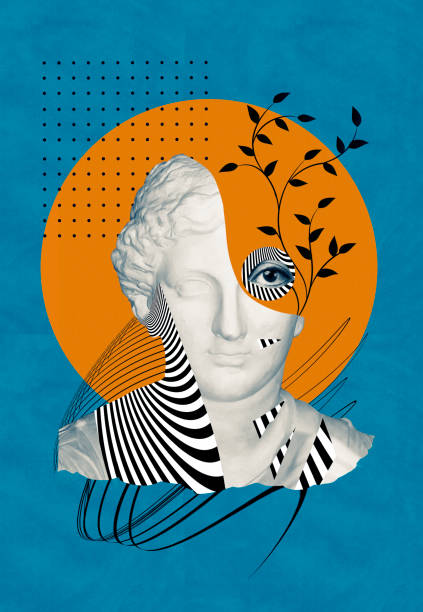 istock Abstract human antique statue, drawn style. Creative idea symbol, art design, collage. Mental Health, thinking, psychology concept 2057399565
