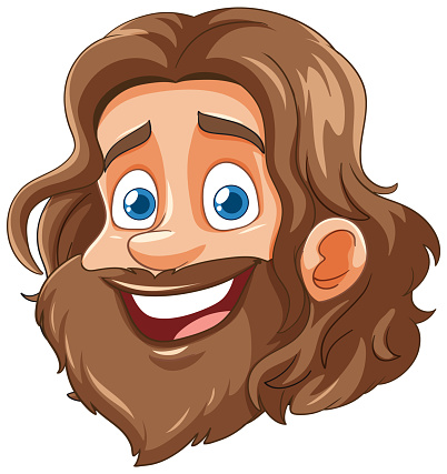 Vector illustration of a smiling bearded man