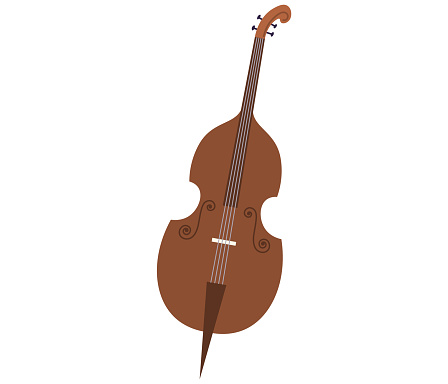 Musical instruments vector illustration. Instruments, both acoustic and classical, unite in harmonious festival music The orchestral concert is celebration rhythmic and melodic brilliance. Brown cello