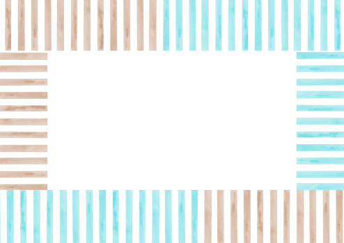 Stripe Frame Watercolor Background Brown and blue