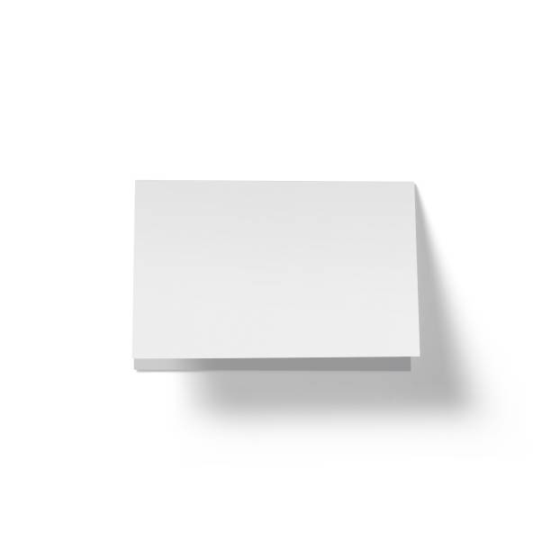 istock Close up view blank white greeting card isolated on white. 2057475866