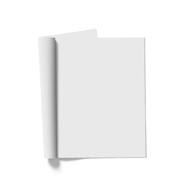 istock Isolated white open magazine mockup on white 2057498090